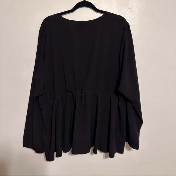 Torrid Lace Trim Babydoll Long Sleeve Blouse Size 4X Black - Picture 4 of 6